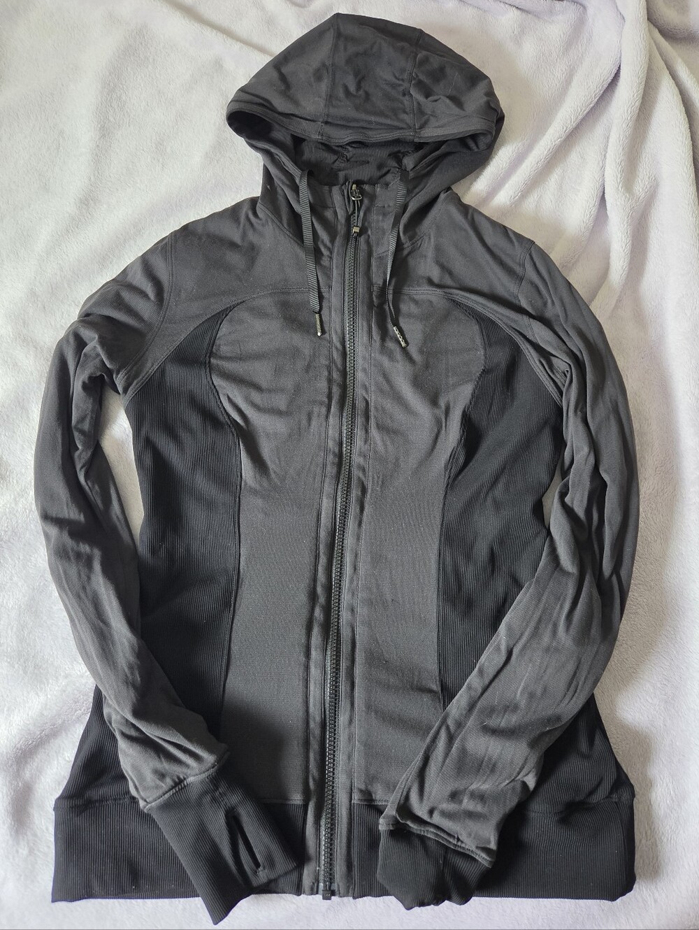 Lululemon Reversible Dance Studio Full Zip Ribbed Hoodie Jacket 8